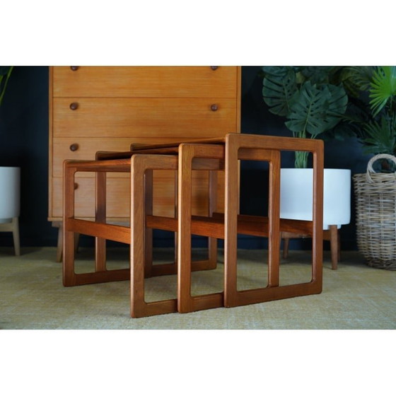 Image 1 of Mid century Danish teak nesting tables by Arne Hovmand Olsen for Mogens Kold, 1960