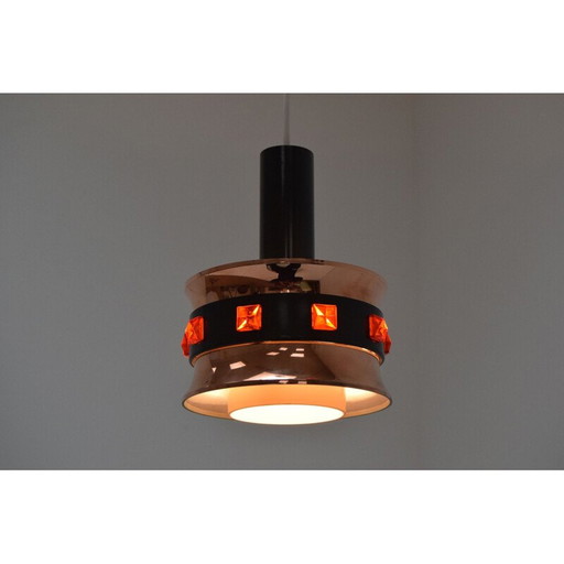 Vintage plastic hanging lamp Denmark 1970s