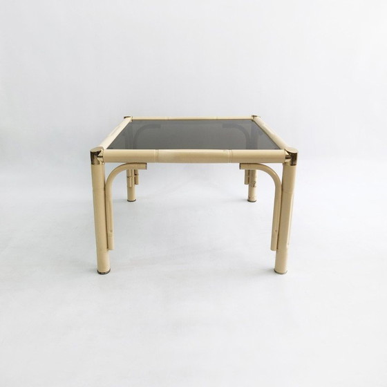 Image 1 of Tavolino vintage in vetro e finto bambù, Italia 1970