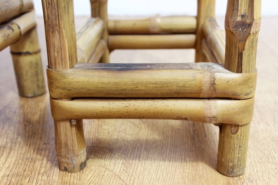 Image 1 of 2x side tables in bamboo 1970s