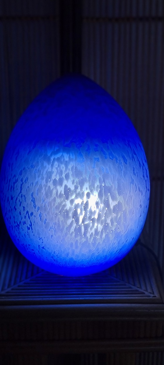 Image 1 of Blue Clouded Egg Lamp '80