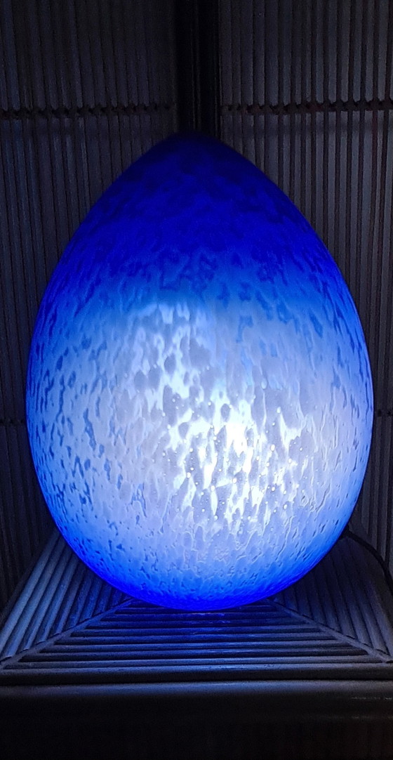 Image 1 of Blue Clouded Egg Lamp '80