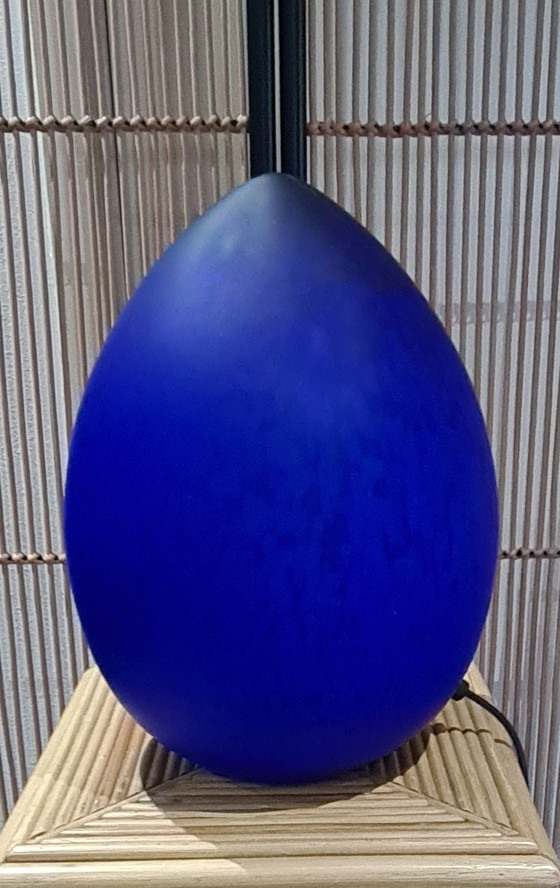 Image 1 of Blue Clouded Egg Lamp '80