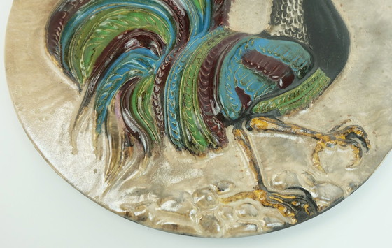 Image 1 of Vintage Ruscha Wall Tile Rooster Motif 1970S