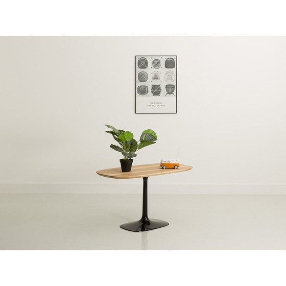 Image 1 of Vintage coffee table in solid walnut and black metal