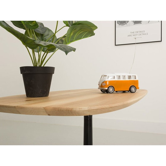 Image 1 of Vintage coffee table in solid walnut and black metal