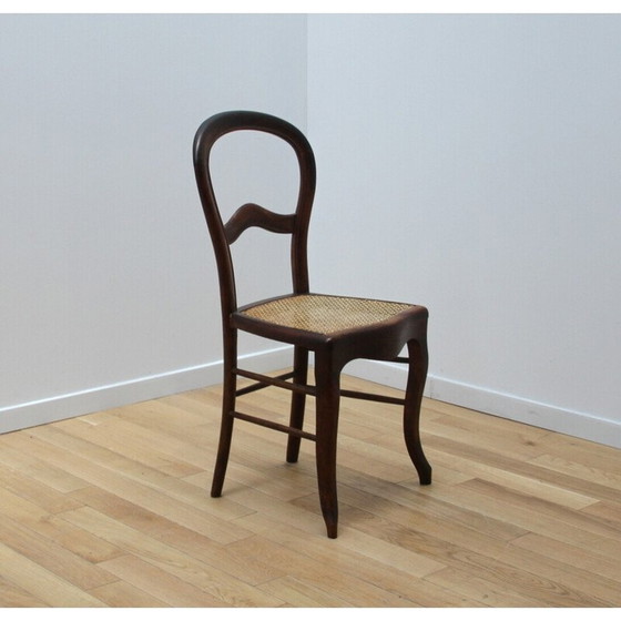 Image 1 of Vintage cherrywood chair with cane seat