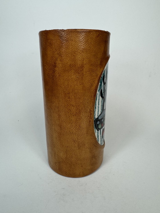 Image 1 of Italian Leather Vase