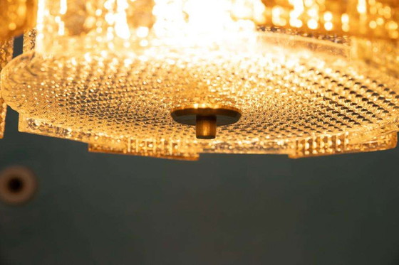Image 1 of Lampe suspendue vintage en verre orrefors, Lampe suspendue en verre Regency 60s