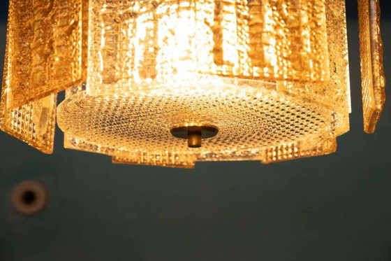 Image 1 of Lampe suspendue vintage en verre orrefors, Lampe suspendue en verre Regency 60s