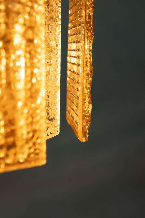 Image 1 of Lampe suspendue vintage en verre orrefors, Lampe suspendue en verre Regency 60s