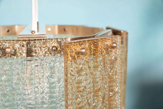 Image 1 of Lampe suspendue vintage en verre orrefors, Lampe suspendue en verre Regency 60s