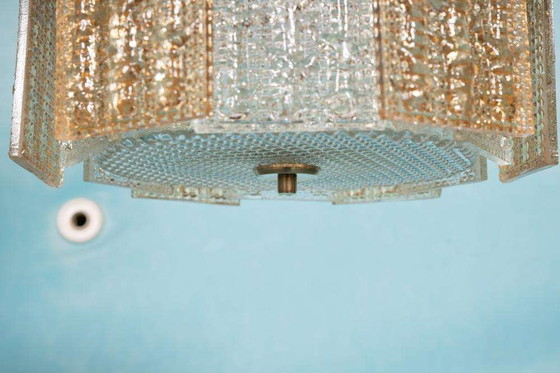 Image 1 of Lampe suspendue vintage en verre orrefors, Lampe suspendue en verre Regency 60s