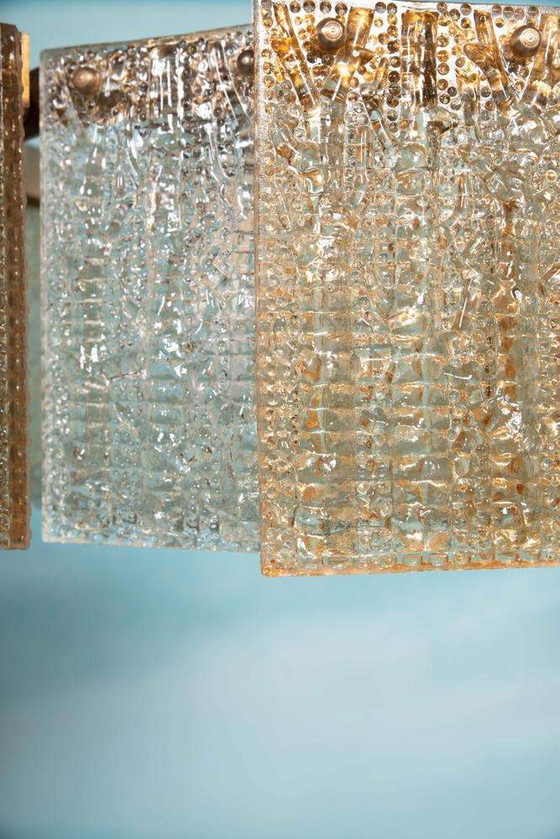 Image 1 of Lampe suspendue vintage en verre orrefors, Lampe suspendue en verre Regency 60s