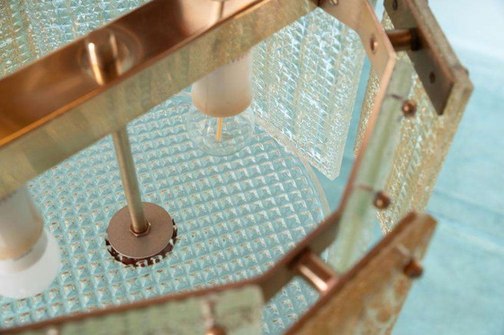 Image 1 of Lampe suspendue vintage en verre orrefors, Lampe suspendue en verre Regency 60s