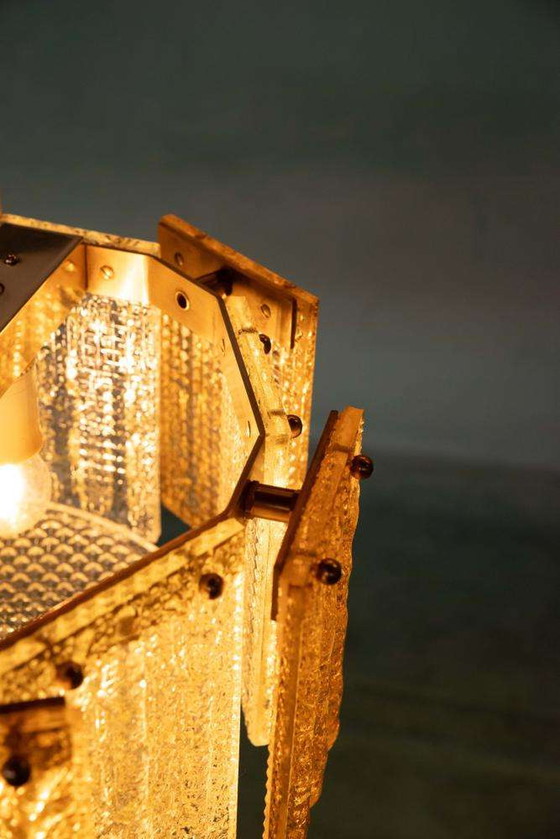 Image 1 of Lampe suspendue vintage en verre orrefors, Lampe suspendue en verre Regency 60s