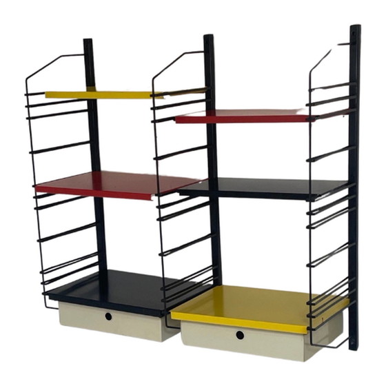 Image 1 of Drentea - 1960’s - Dutch design - Modulair wall system with 4 shelves and two drawers