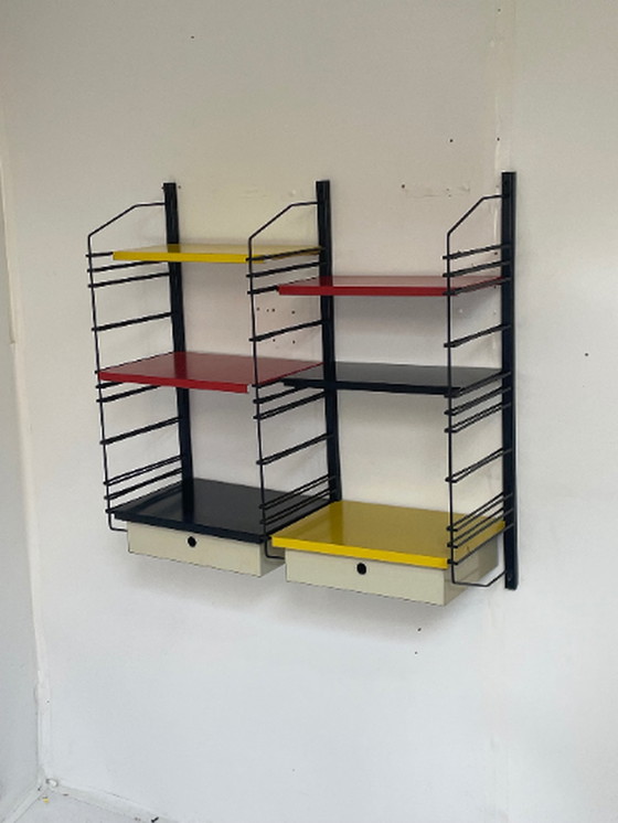 Image 1 of Drentea - 1960’s - Dutch design - Modulair wall system with 4 shelves and two drawers