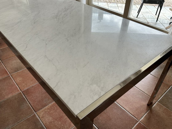 Image 1 of Table de salle à manger en marbre blanc