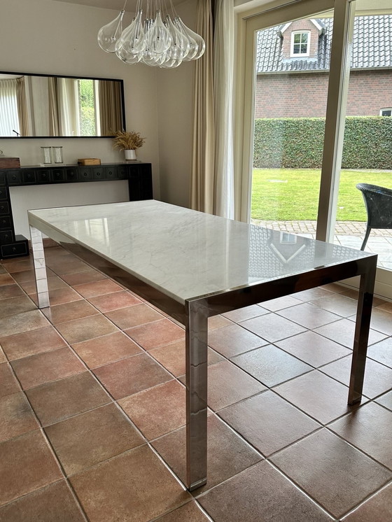 Image 1 of Table de salle à manger en marbre blanc