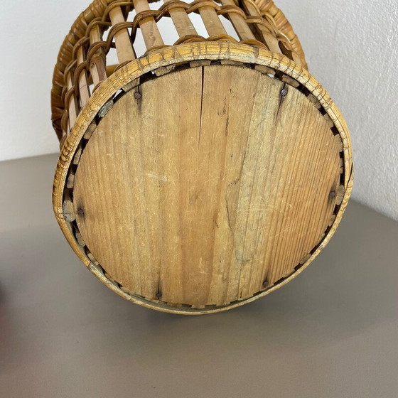 Image 1 of Vintage minimalistic bamboo and metal plant stand, France 1960s