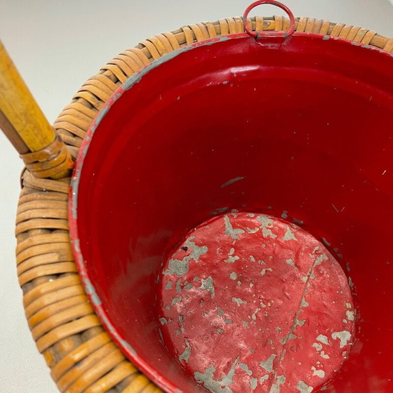 Image 1 of Vintage minimalistic bamboo and metal plant stand, France 1960s