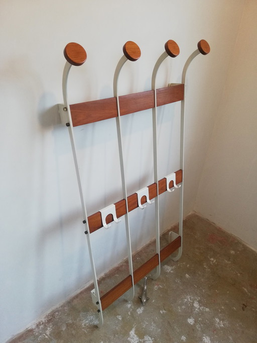 Wall Coat Rack Teak Steel