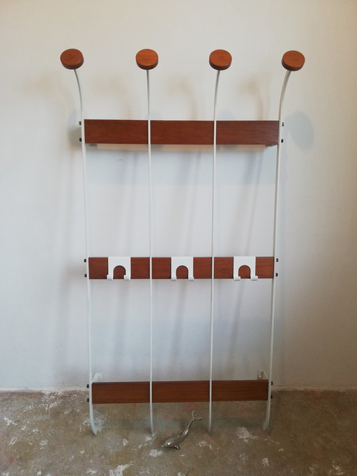 Wall Coat Rack Teak Steel