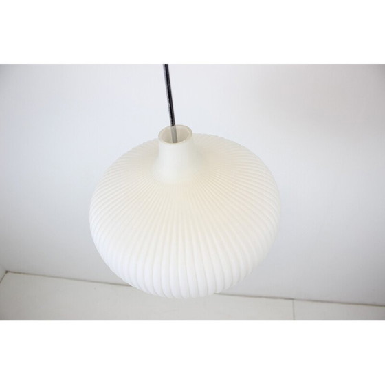 Image 1 of Vintage glass and chrome pendant lamp, Czechoslovakia 1960s