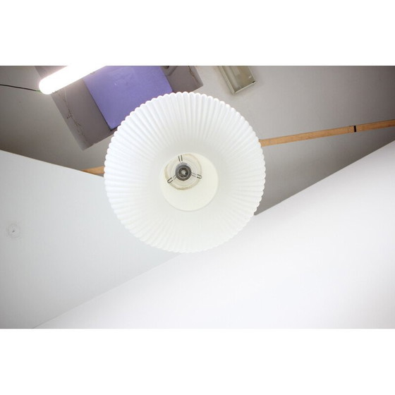 Image 1 of Vintage glass and chrome pendant lamp, Czechoslovakia 1960s