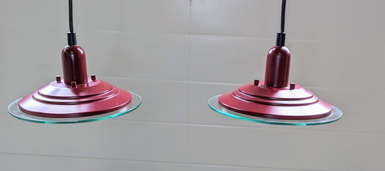 Image 1 of 2x Vintage pendant lights by Steinhauer 80s