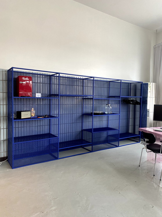 Image 1 of Hand made steel cabinet powder coated blue