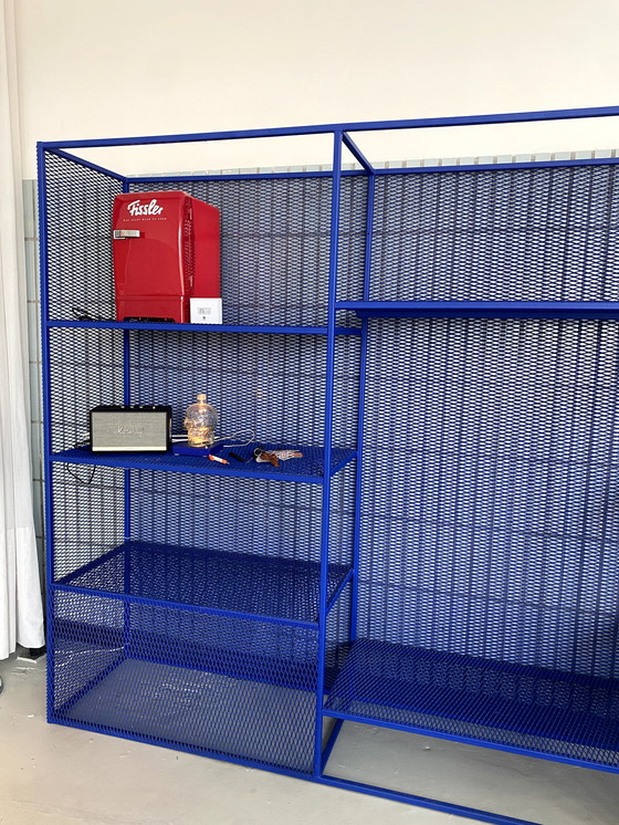 Image 1 of Hand made steel cabinet powder coated blue