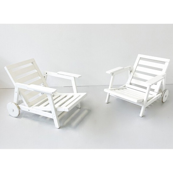 Image 1 of Pair of vintage Florida garden armchairs by Carlo Hauner for Fratelli Reguitti, 1960