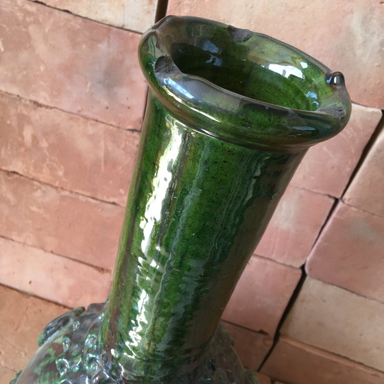 Image 1 of Tamegroute Glazed Earthenware Pottery Vase