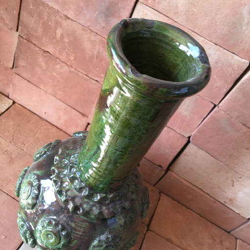 Tamegroute Glazed Earthenware Pottery Vase