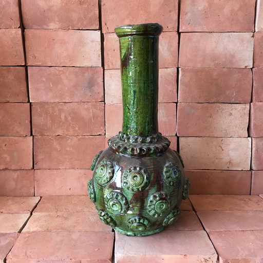 Tamegroute Glazed Earthenware Pottery Vase