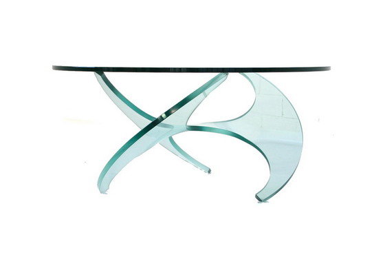 Image 1 of Knut Hesterberg pour Ronald Schmitt propeller glass coffee table / Table basse