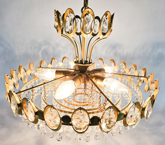 Image 1 of Palwa - Palme & Walter - Germany- Chandelier - brass - glass - 60's