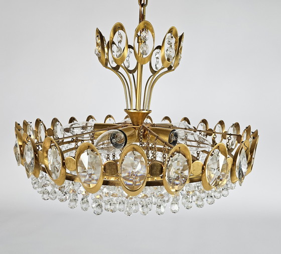 Image 1 of Palwa - Palme & Walter - Germany- Chandelier - brass - glass - 60's