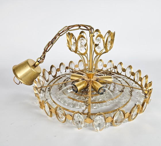 Image 1 of Palwa - Palme & Walter - Germany- Chandelier - brass - glass - 60's