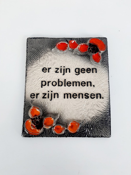 Jan Van Erp Wall Tile With Text