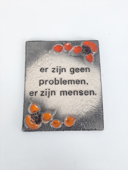 Jan Van Erp Wall Tile With Text