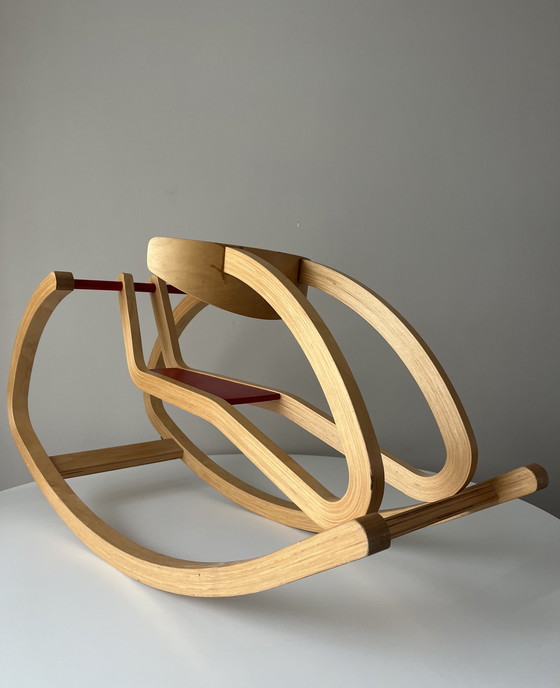 Image 1 of Midcentury plywood children rocking chair