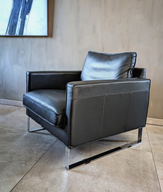 Image 1 of 2x Modern leather armchairs