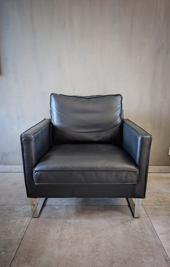 Image 1 of 2x Modern leather armchairs