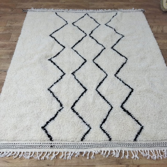 Image 1 of Handmade Beni Ouarain Carpet Of Wool - Tapis Beni Ouarain En Laine Fait Main