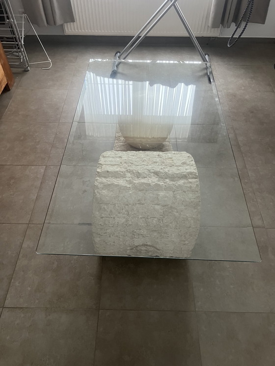 Image 1 of Travertine modern coffee table