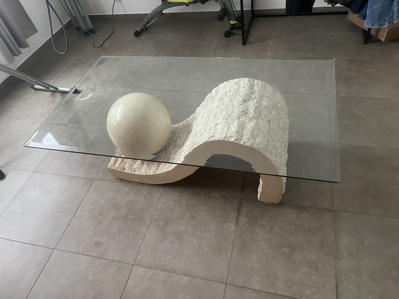 Image 1 of Travertine modern coffee table