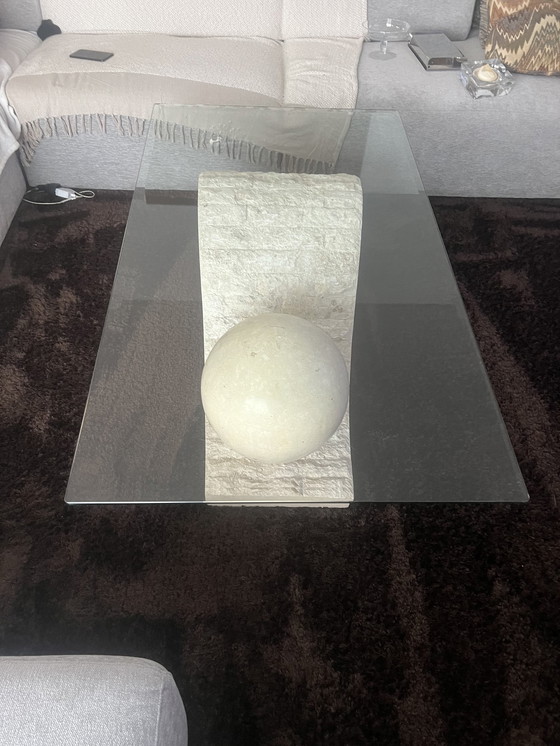 Image 1 of Travertine modern coffee table